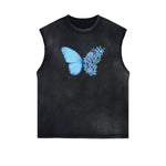 Sleeveless Butterfly Graphic T Shirt