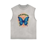 Faded Butterfly Pattern Tank Top