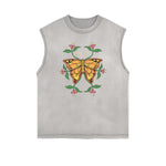 Faded Butterfly Pattern Tank Top