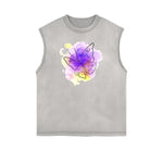 Faded Butterfly Pattern Tank Top