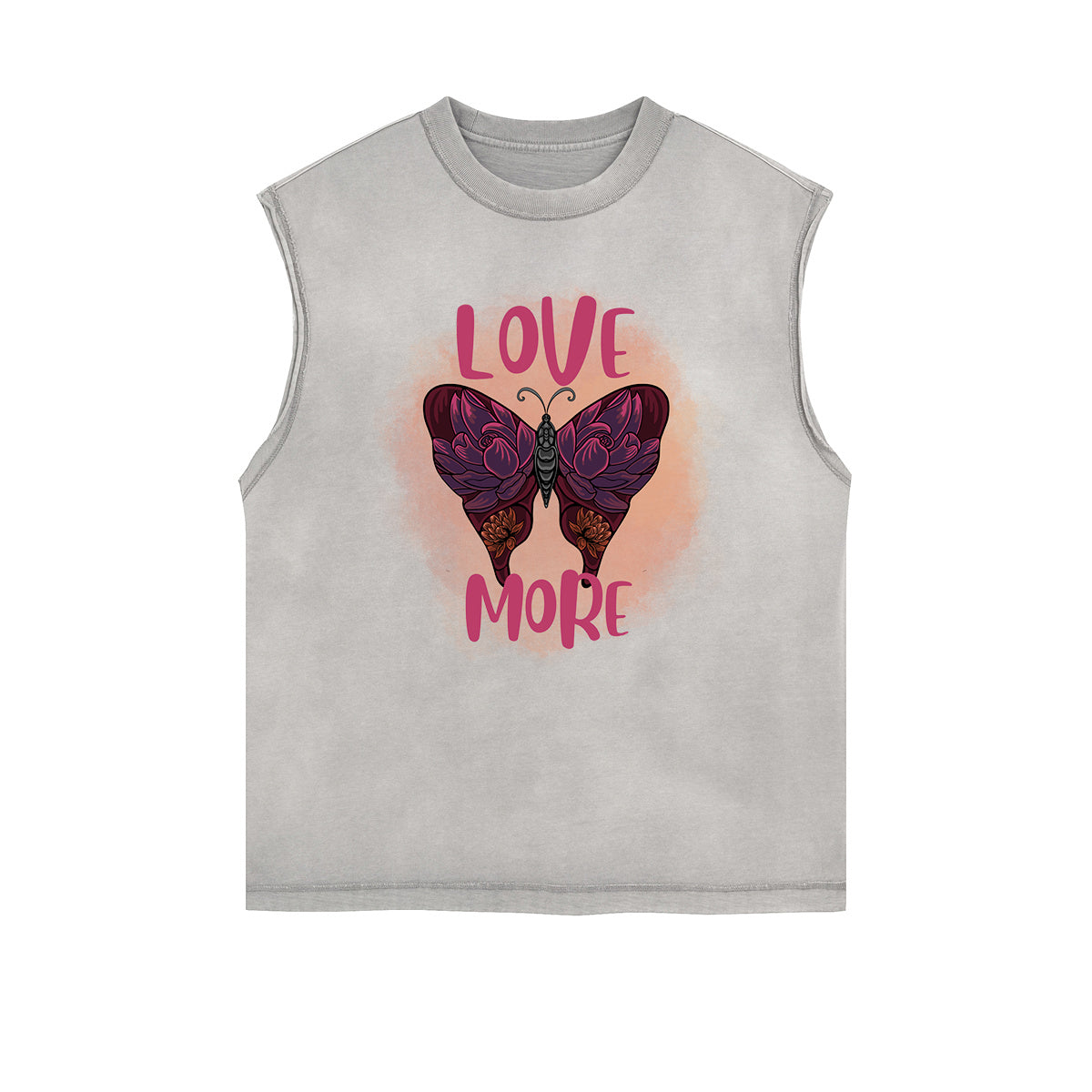 Faded Butterfly Pattern Tank Top