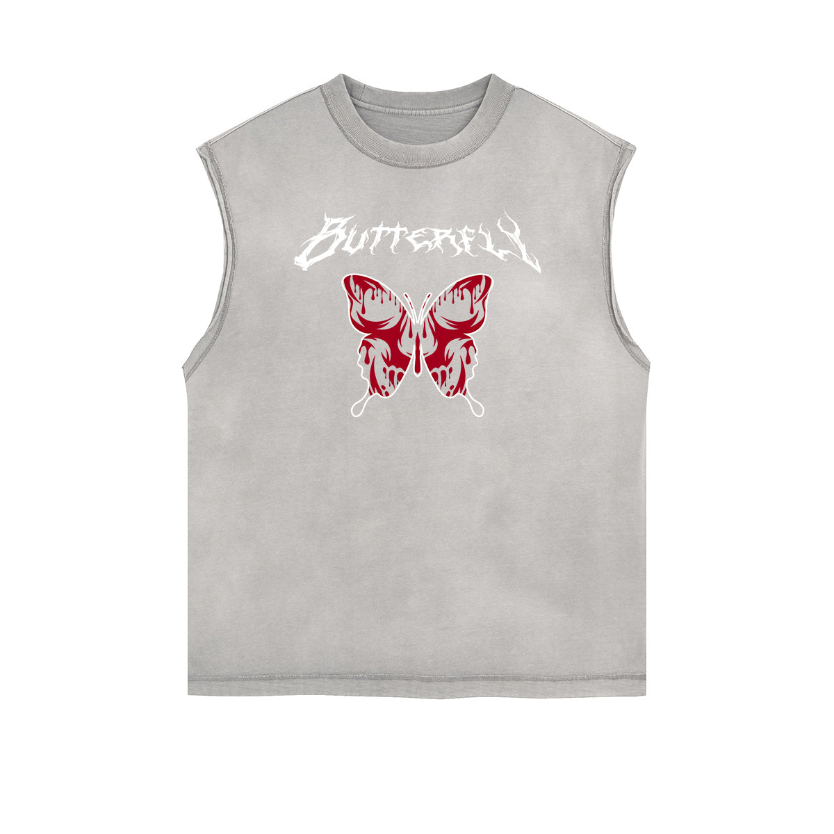 Faded Butterfly Pattern Tank Top