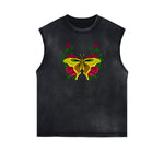 Frayed Edge Butterfly Graphic Tank Top