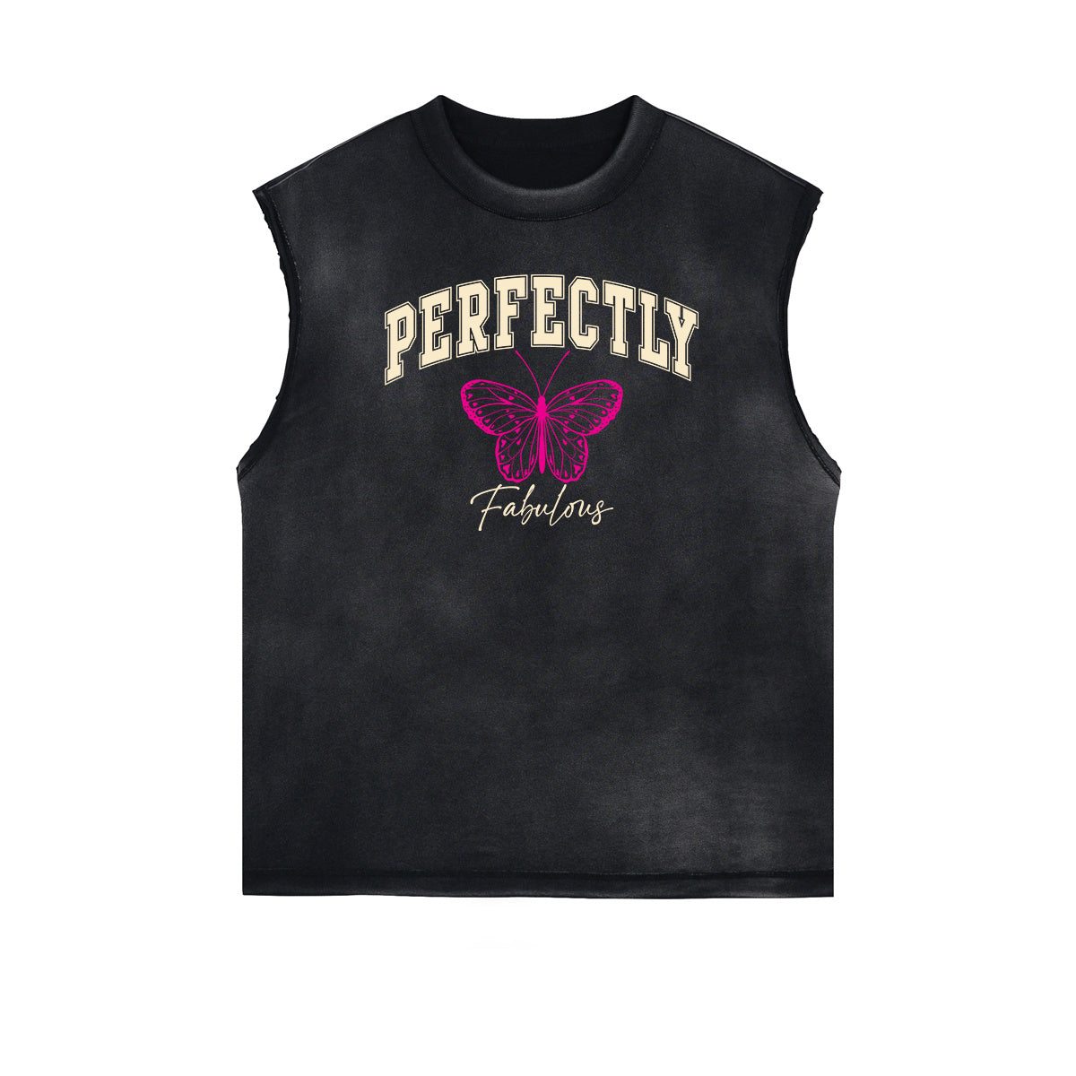 Frayed Edge Butterfly Graphic Tank Top