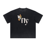 Heavyweight Butterfly Graphic T Shirt