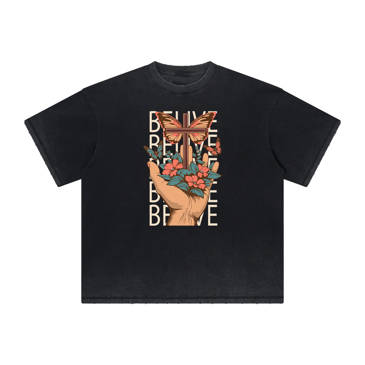 Heavyweight Butterfly Graphic T Shirt