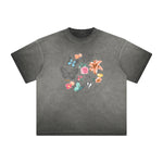 Distressed Faded Butterfly Pattern Tee