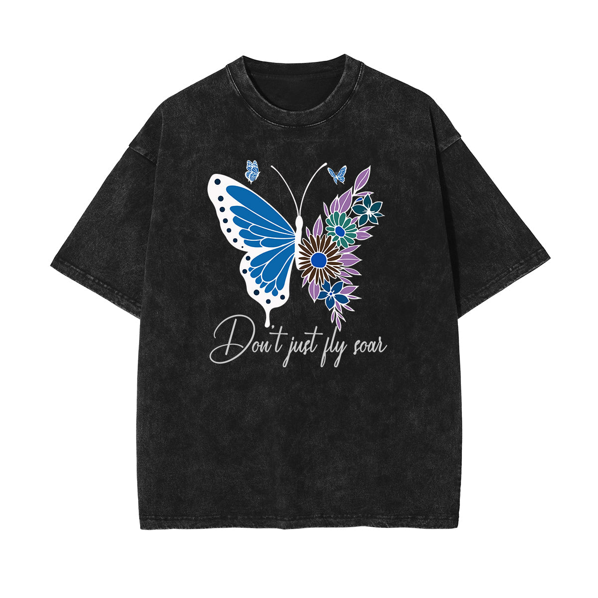 Crew Neck Butterfly Graphic Tee