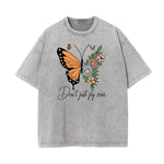 Faded Thick Butterfly Pattern T Shirt