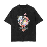 Crew Neck Butterfly Graphic Tee