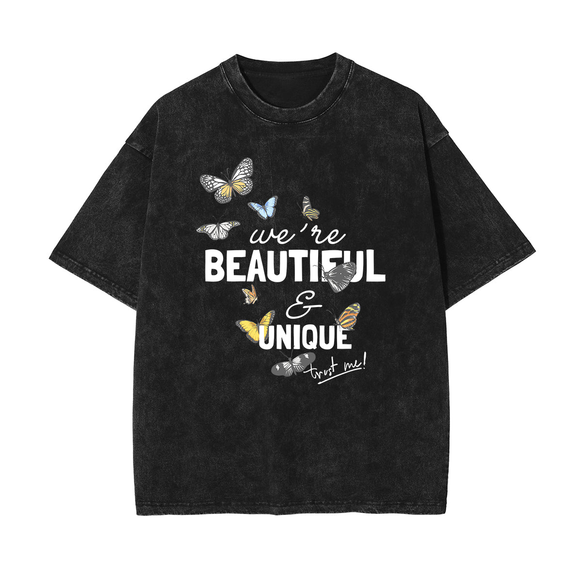 Crew Neck Butterfly Graphic Tee