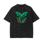 Crew Neck Butterfly Graphic Tee