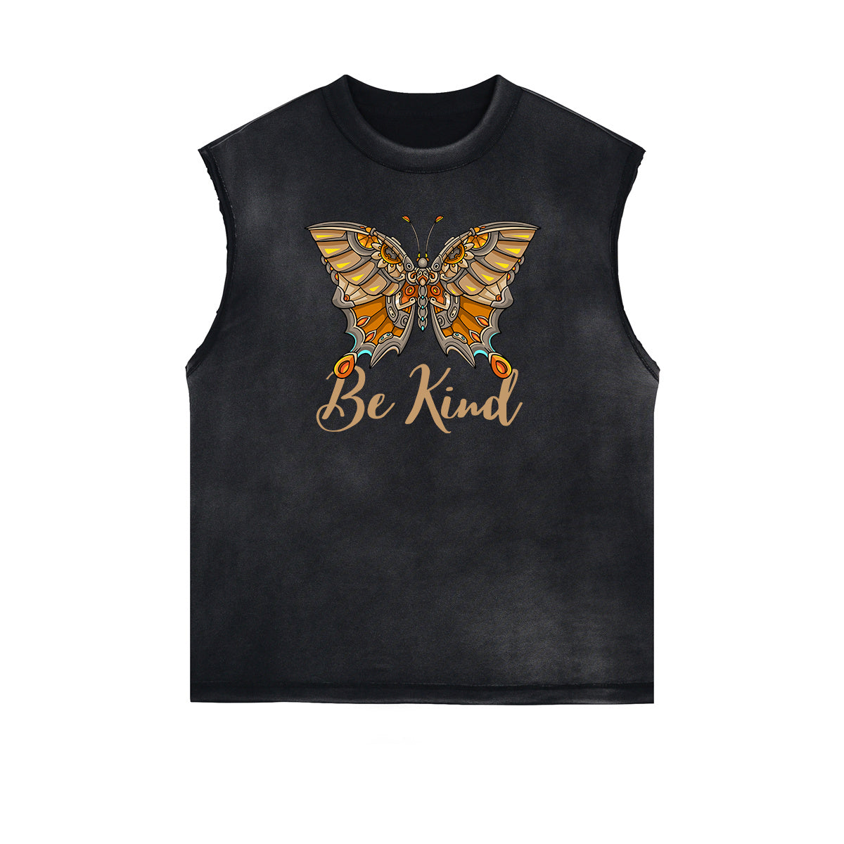 Frayed Edge Butterfly Graphic Tank Top