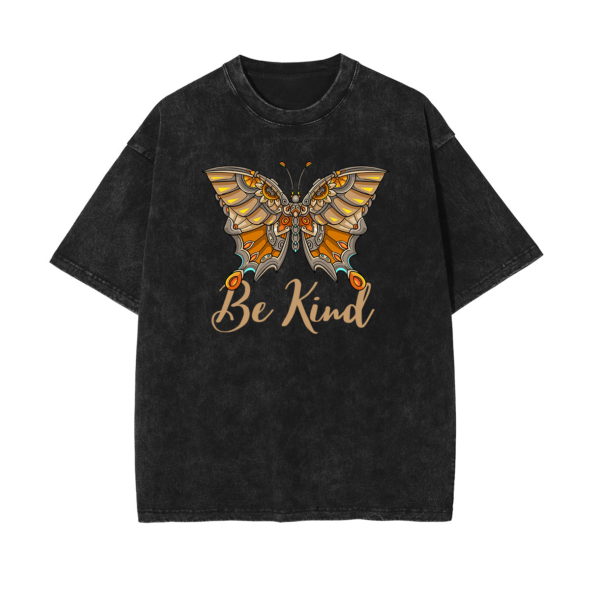 Crew Neck Butterfly Graphic Tee