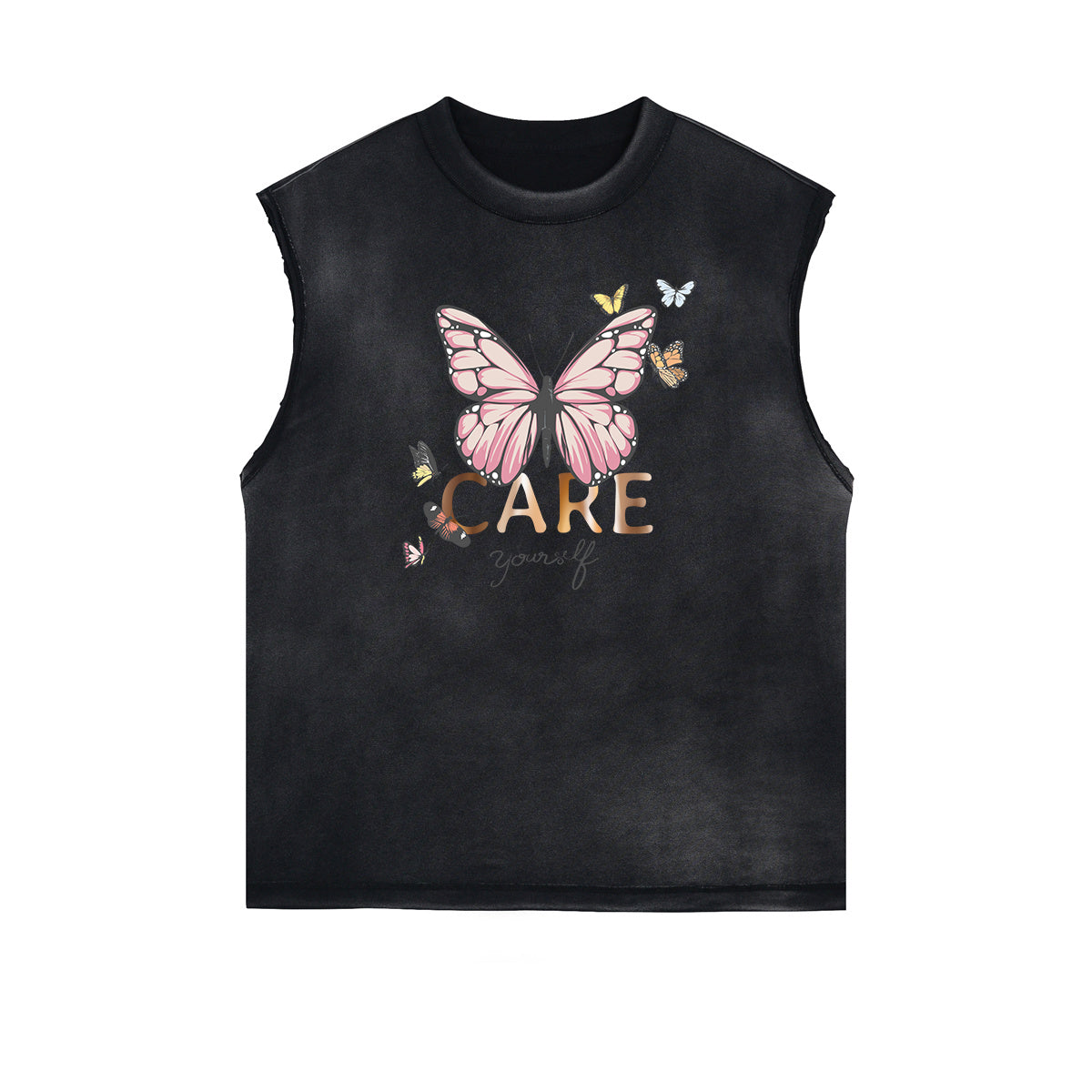 Frayed Edge Butterfly Graphic Tank Top