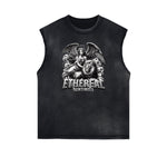 Sleeveless Celestial & Angel Pattern Tee