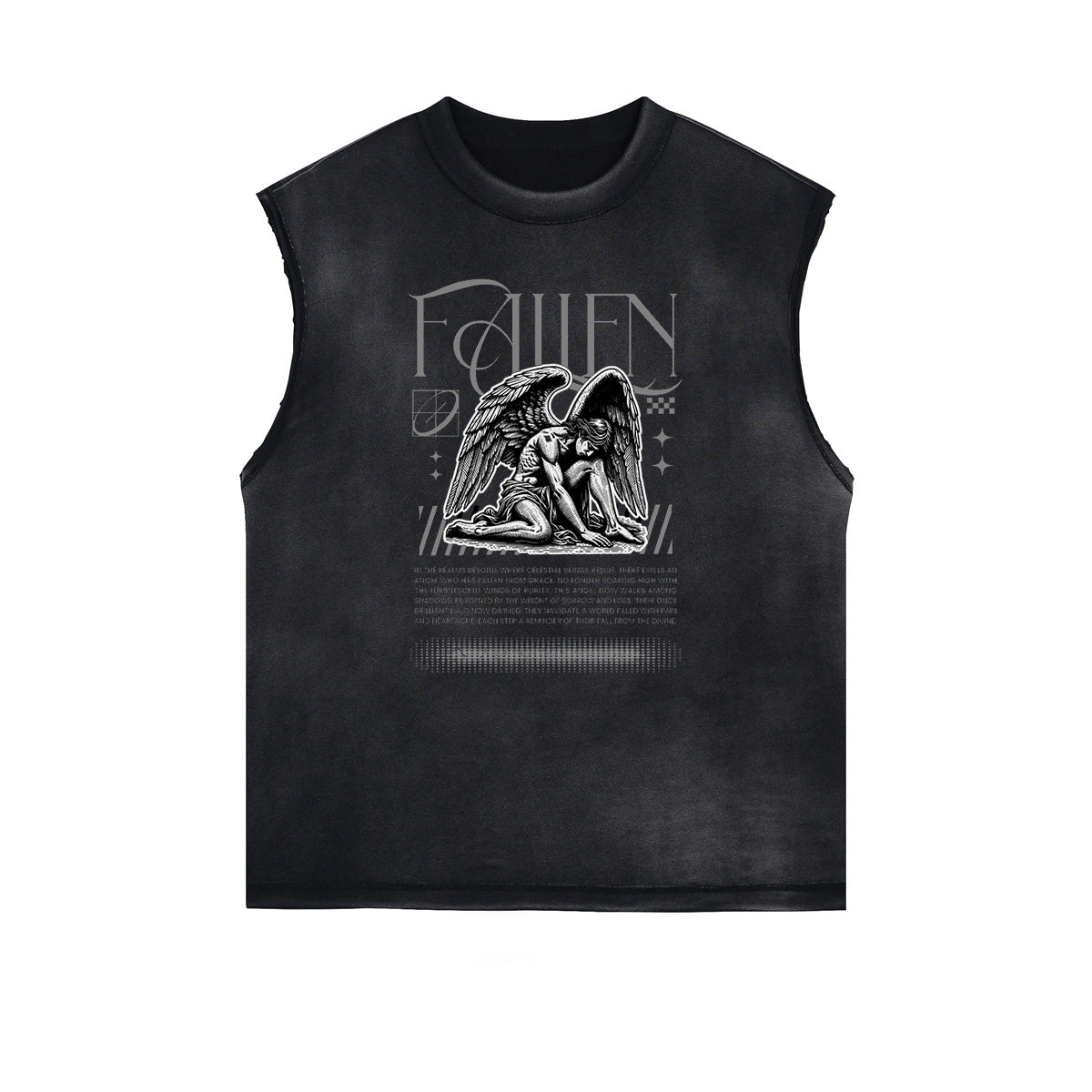 Sleeveless Celestial & Angel Pattern Tee