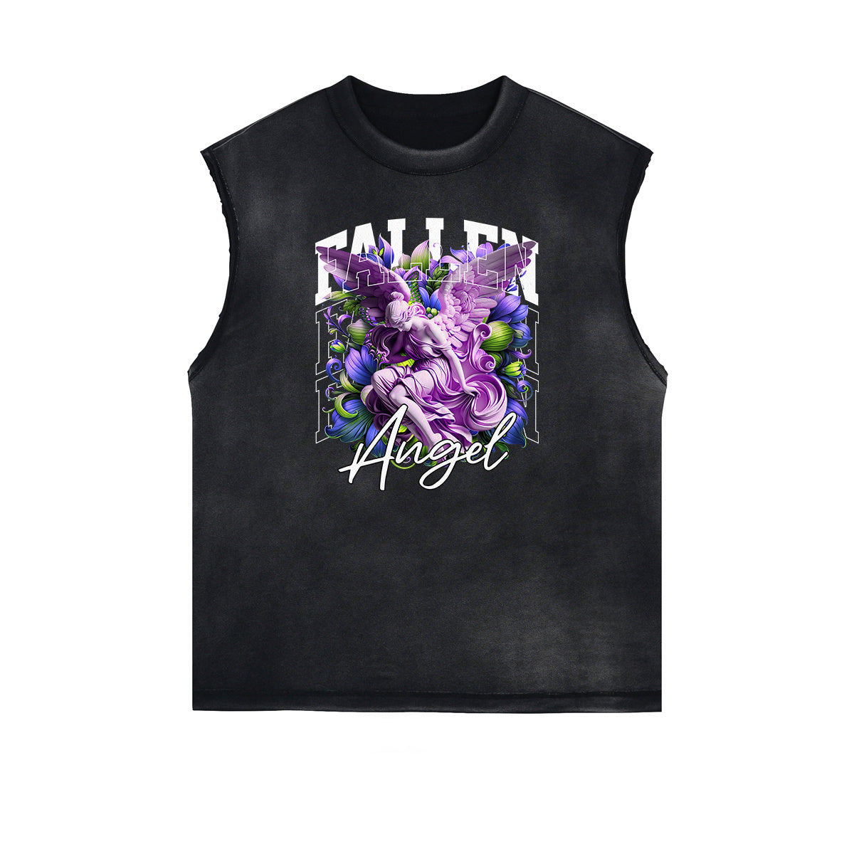 Sleeveless Celestial & Angel Pattern Tee