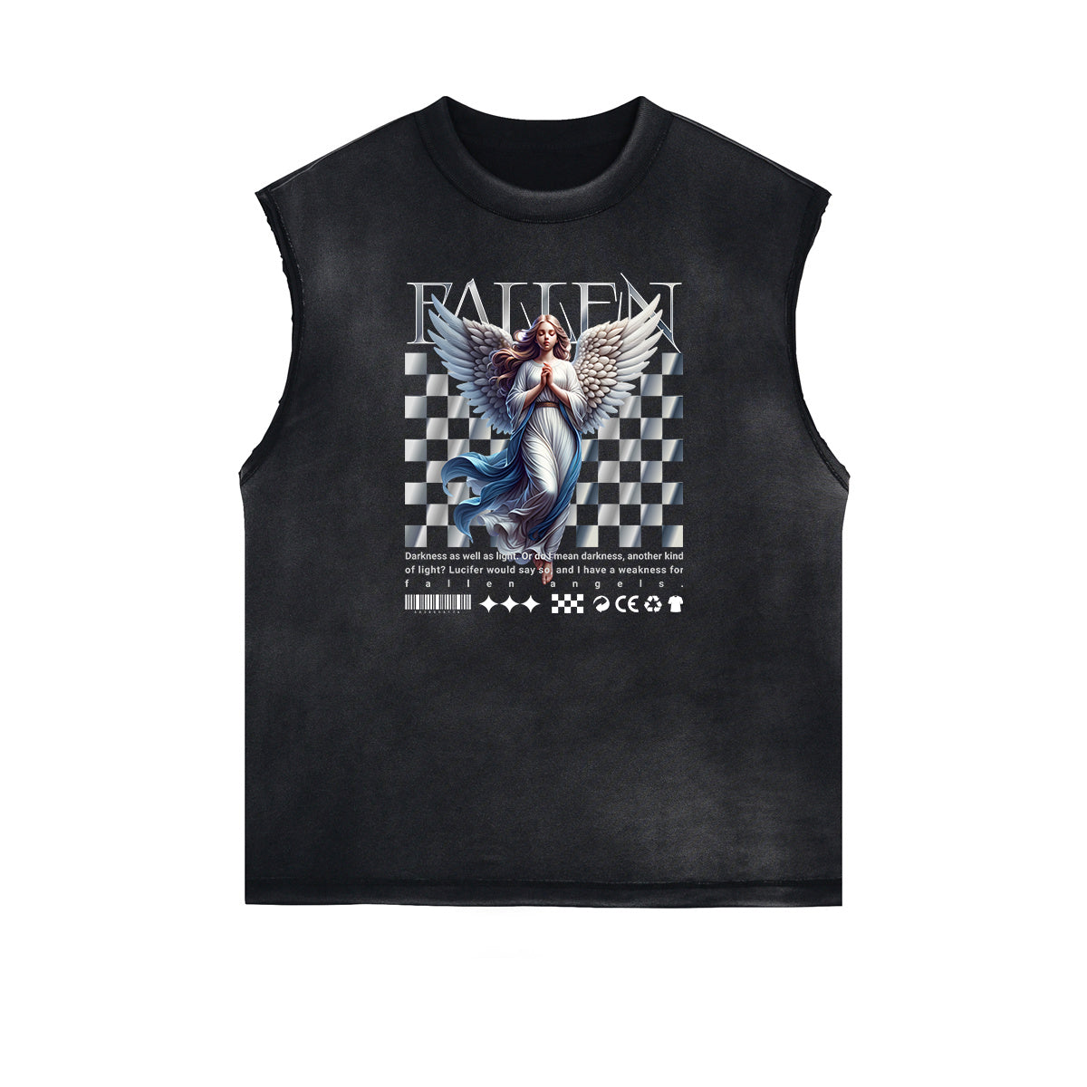 Sleeveless Celestial & Angel Pattern Tee