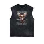 Sleeveless Celestial & Angel Pattern Tee