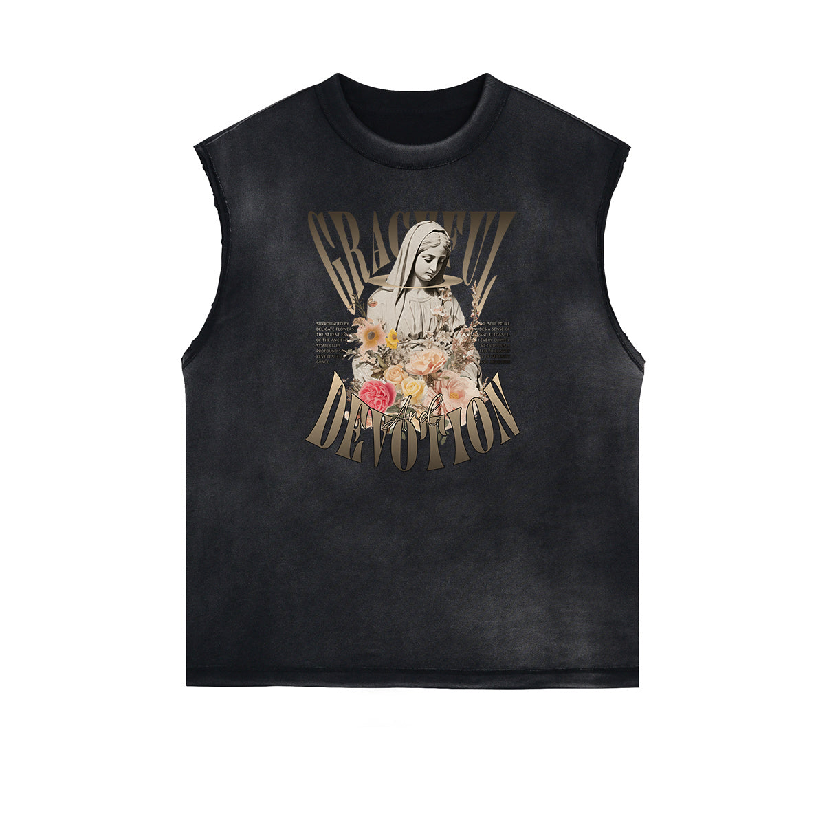 Sleeveless Celestial & Angel Pattern Tee