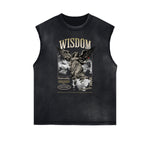 Sleeveless Celestial & Angel Pattern Tee