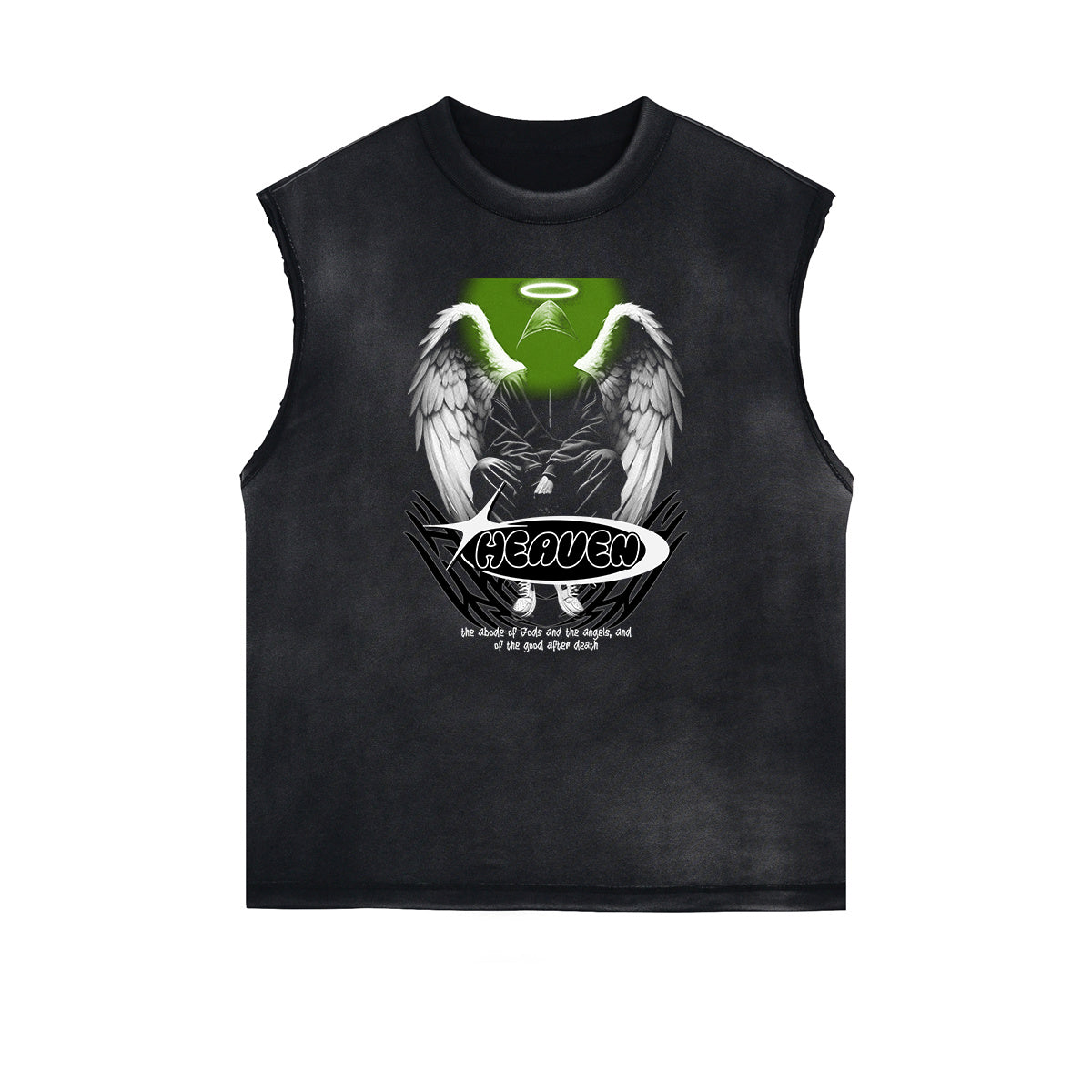 Faded Sleeveless Angel Graphic Tee