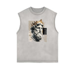 Distressed Angel Pattern Tank Top