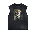 Faded Sleeveless Angel Graphic Tee