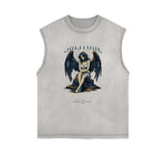 Distressed Angel Pattern Tank Top