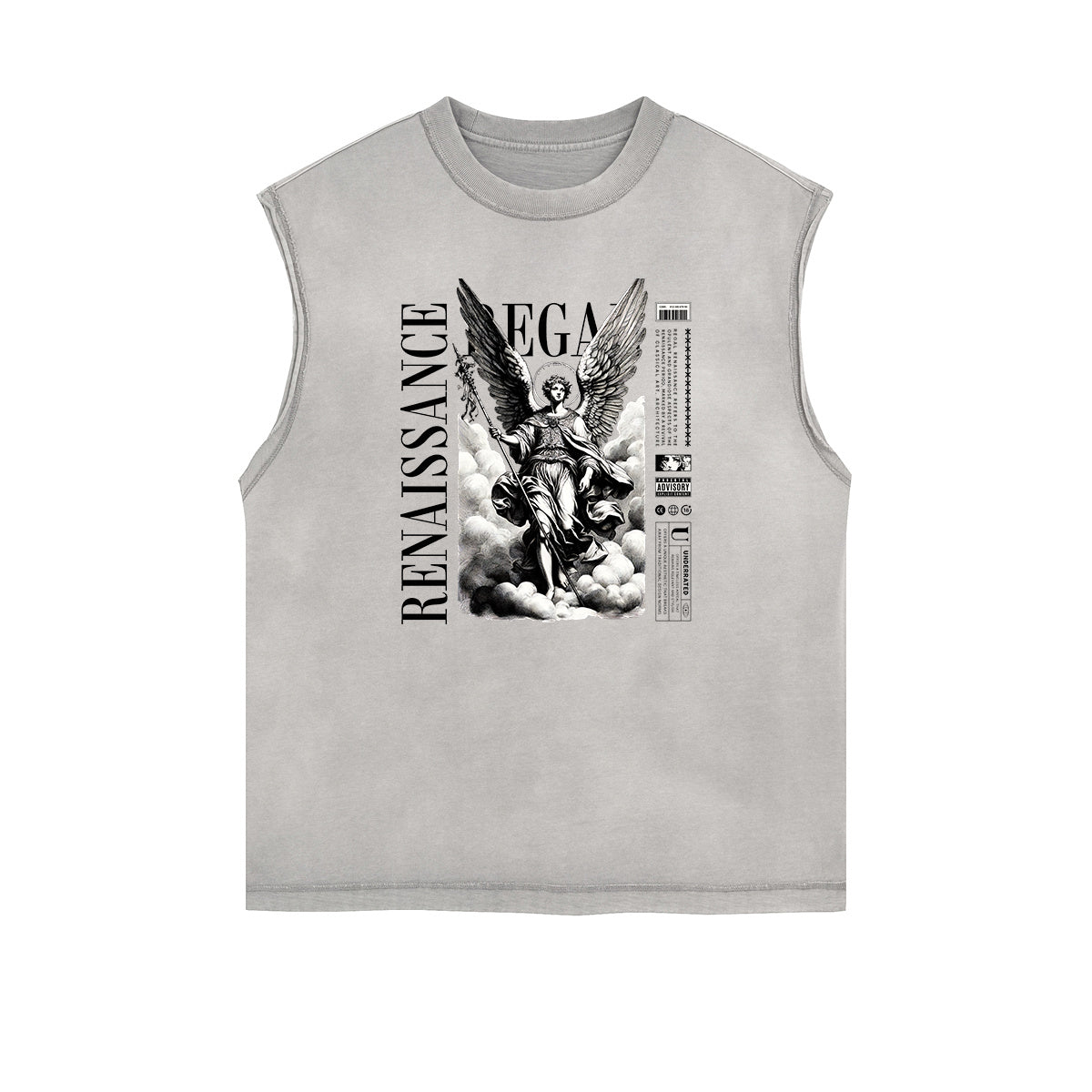 Distressed Angel Pattern Tank Top