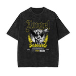 Camiseta con gráfico de ángel lavado vintage