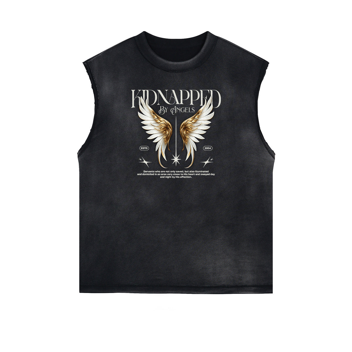 Faded FrayedAngel Statue Graphic Tank