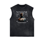 Faded FrayedAngel Statue Graphic Tank