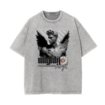 Camiseta con cuello redondo y gráfico de estatua de ángel