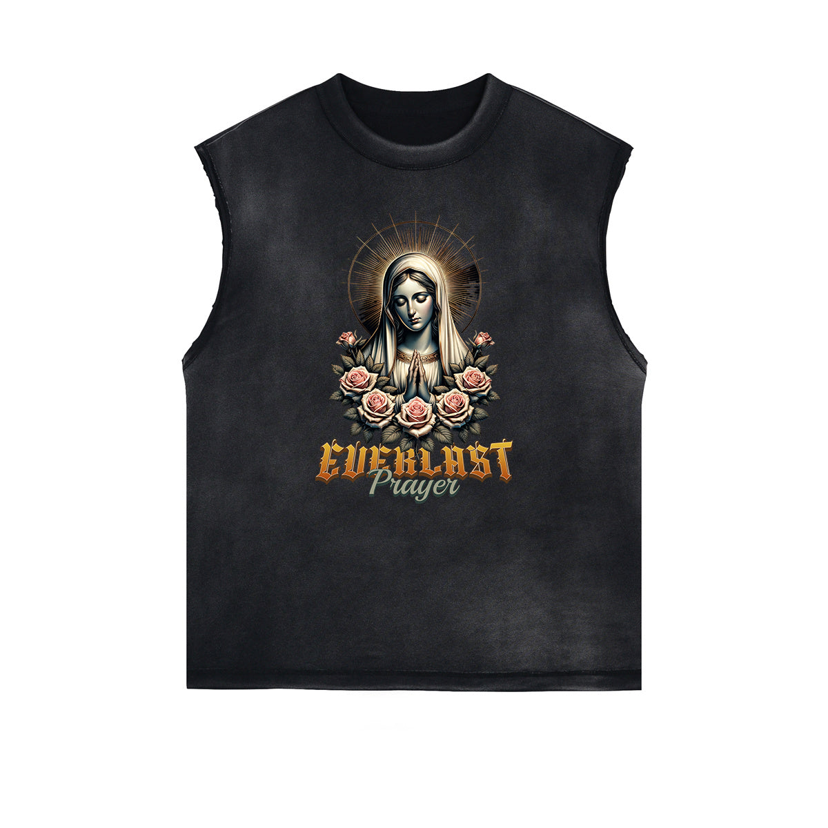 Faded FrayedAngel Statue Graphic Tank