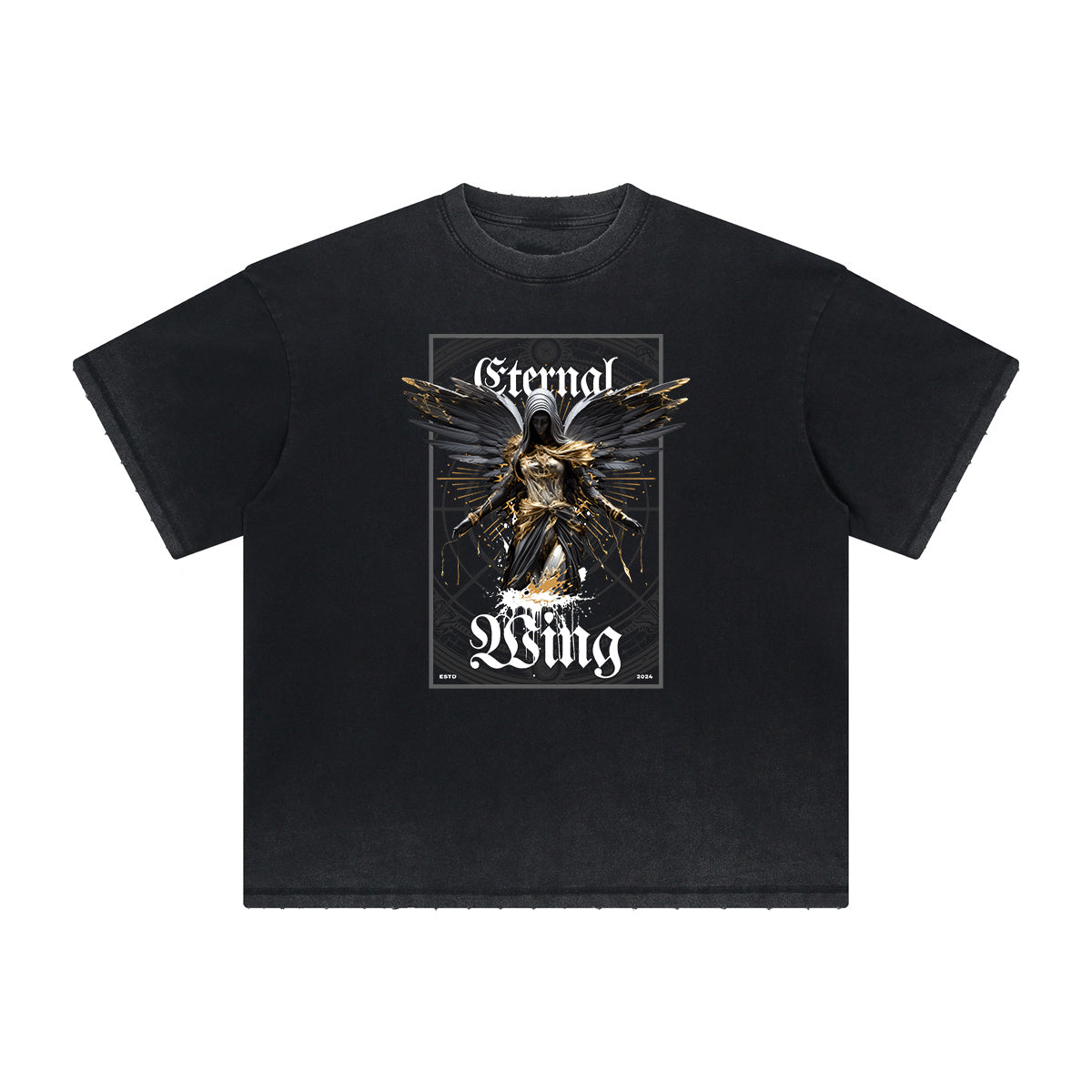 Distressed Angel Statue Graphic Tee