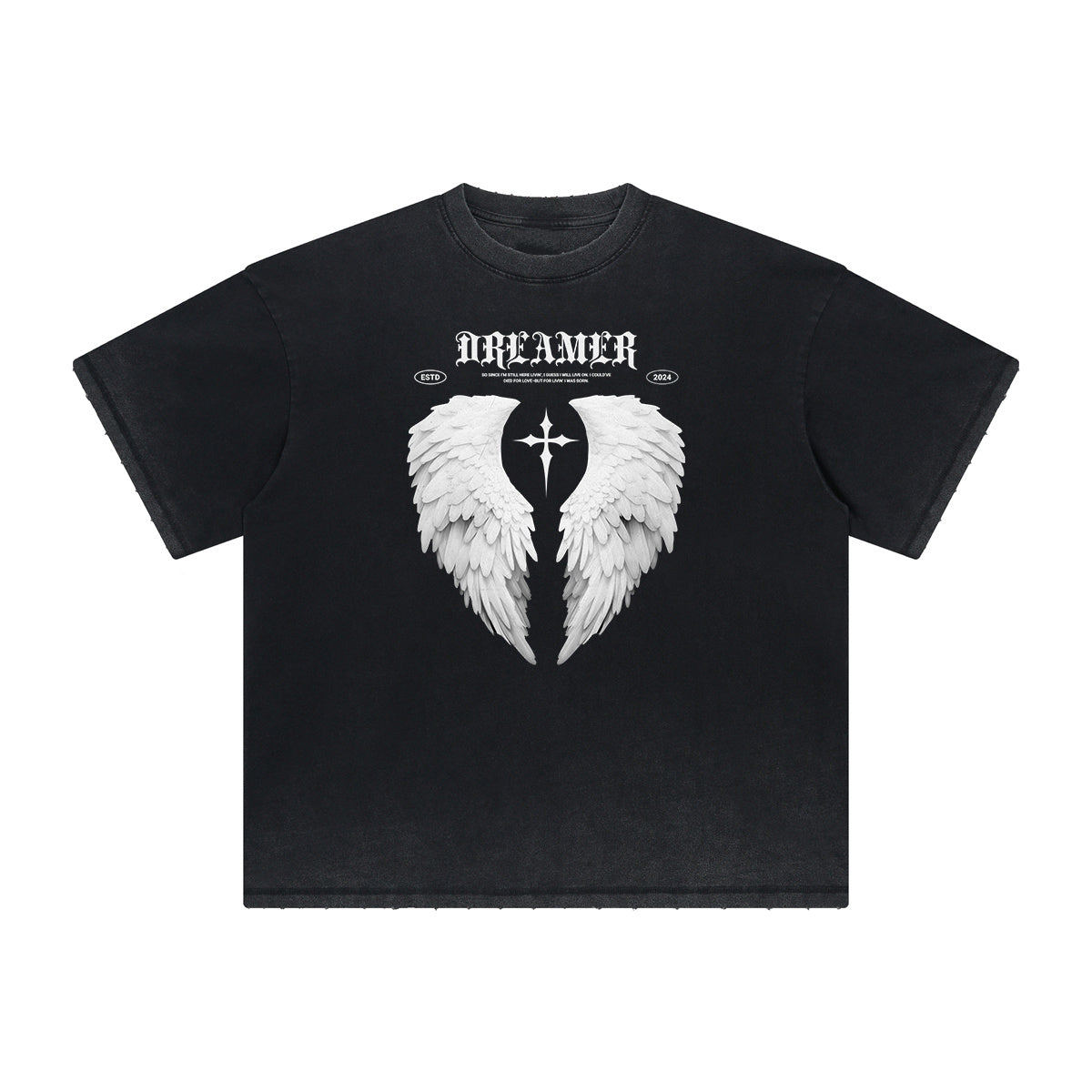 Distressed Angel Statue Graphic Tee