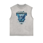 Faded Frayed Angel Streetwear Graphic Tank Top