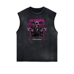 Sleeveless Distressed Angel Streetwear Graphic Tee