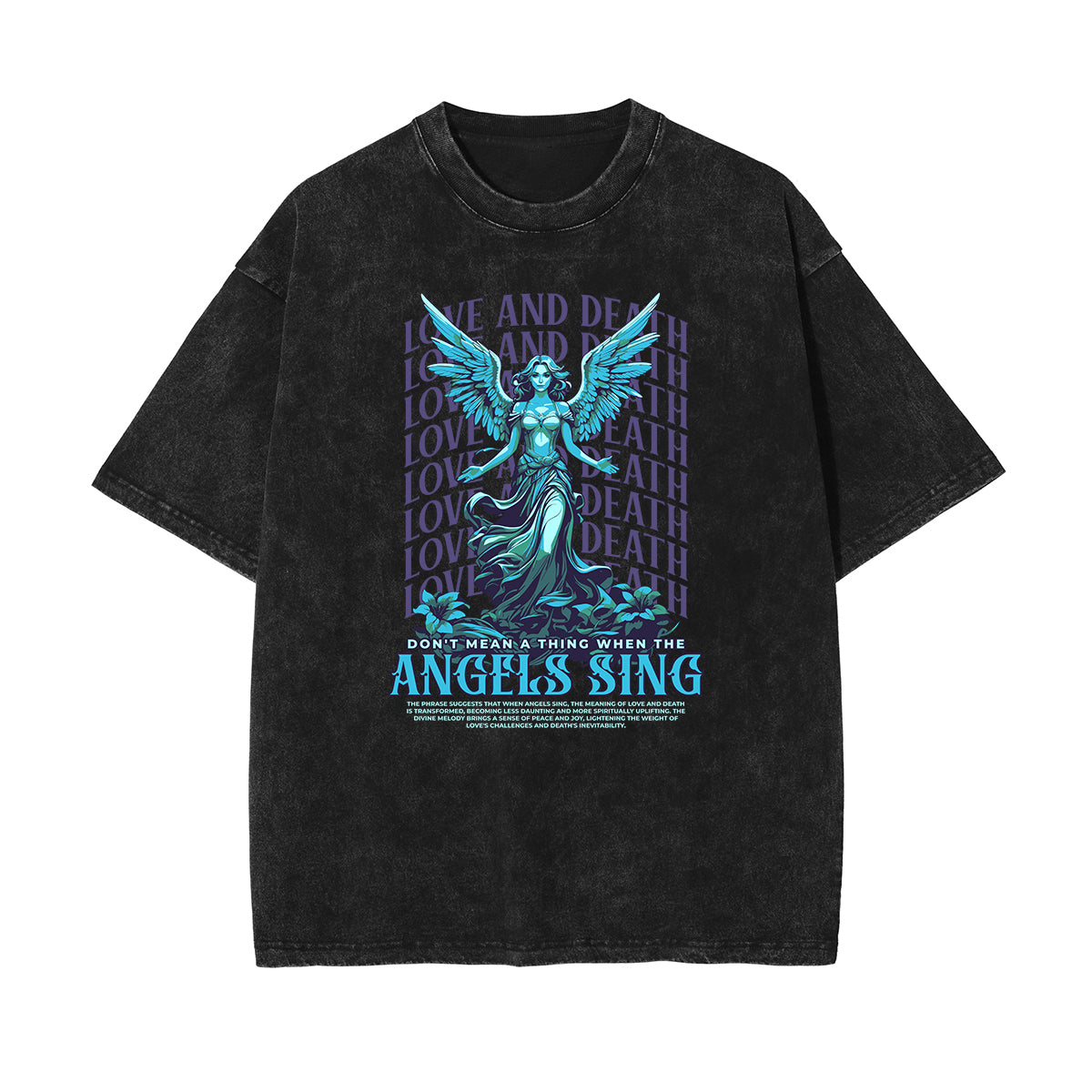 Camiseta estampada de ángel lavado