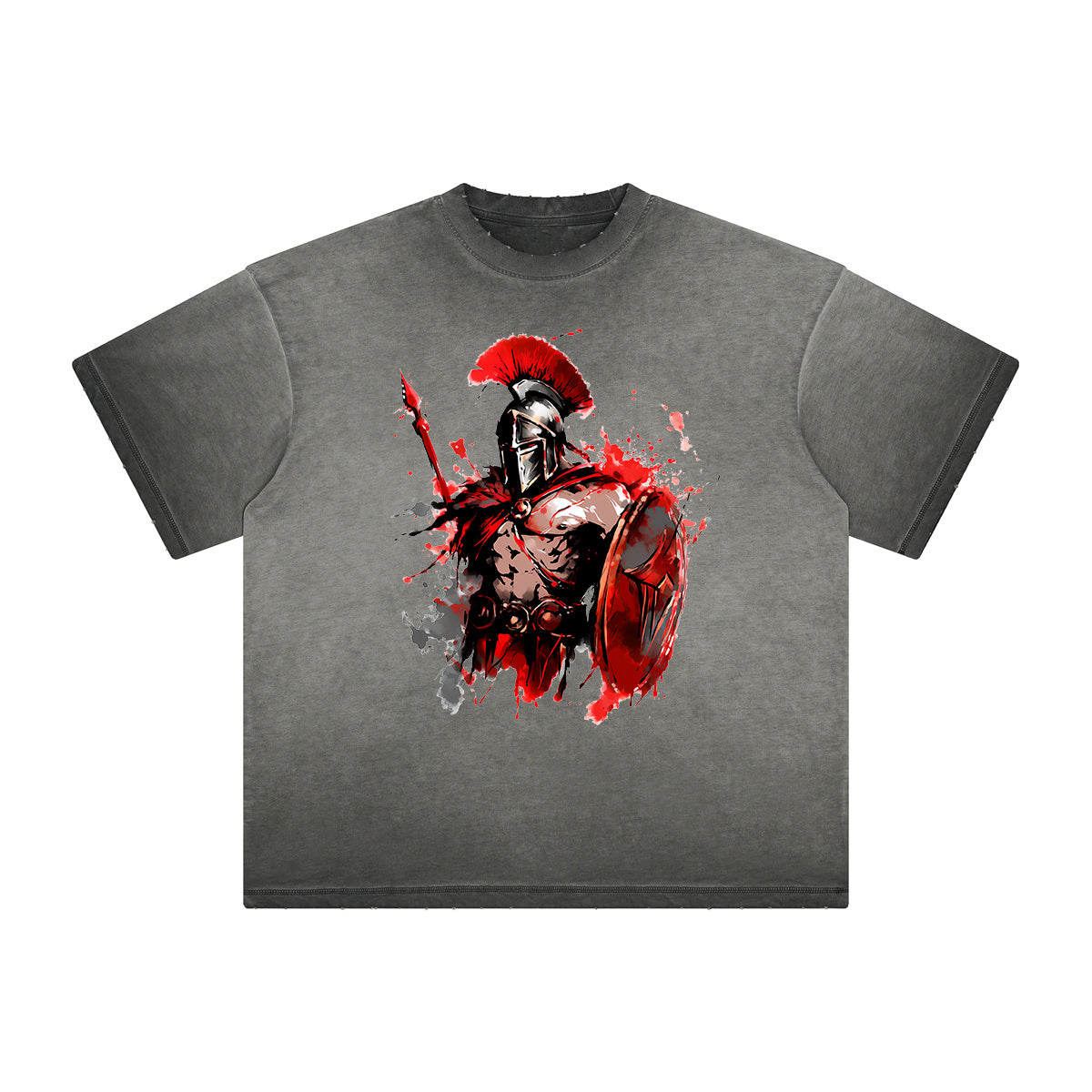 Distressed Spartan Fighter Warrior Graphic Tee