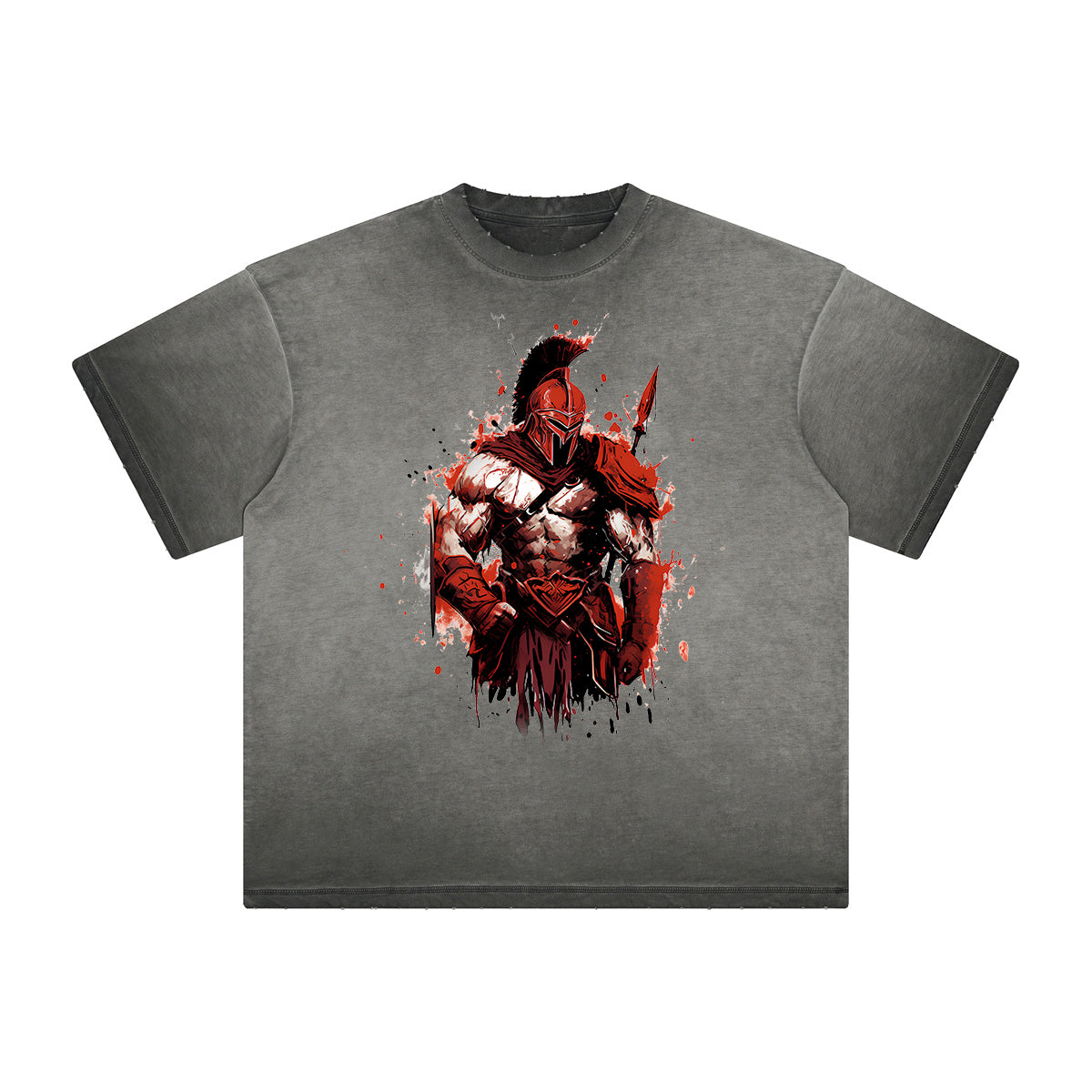 Distressed Spartan Fighter Warrior Graphic Tee