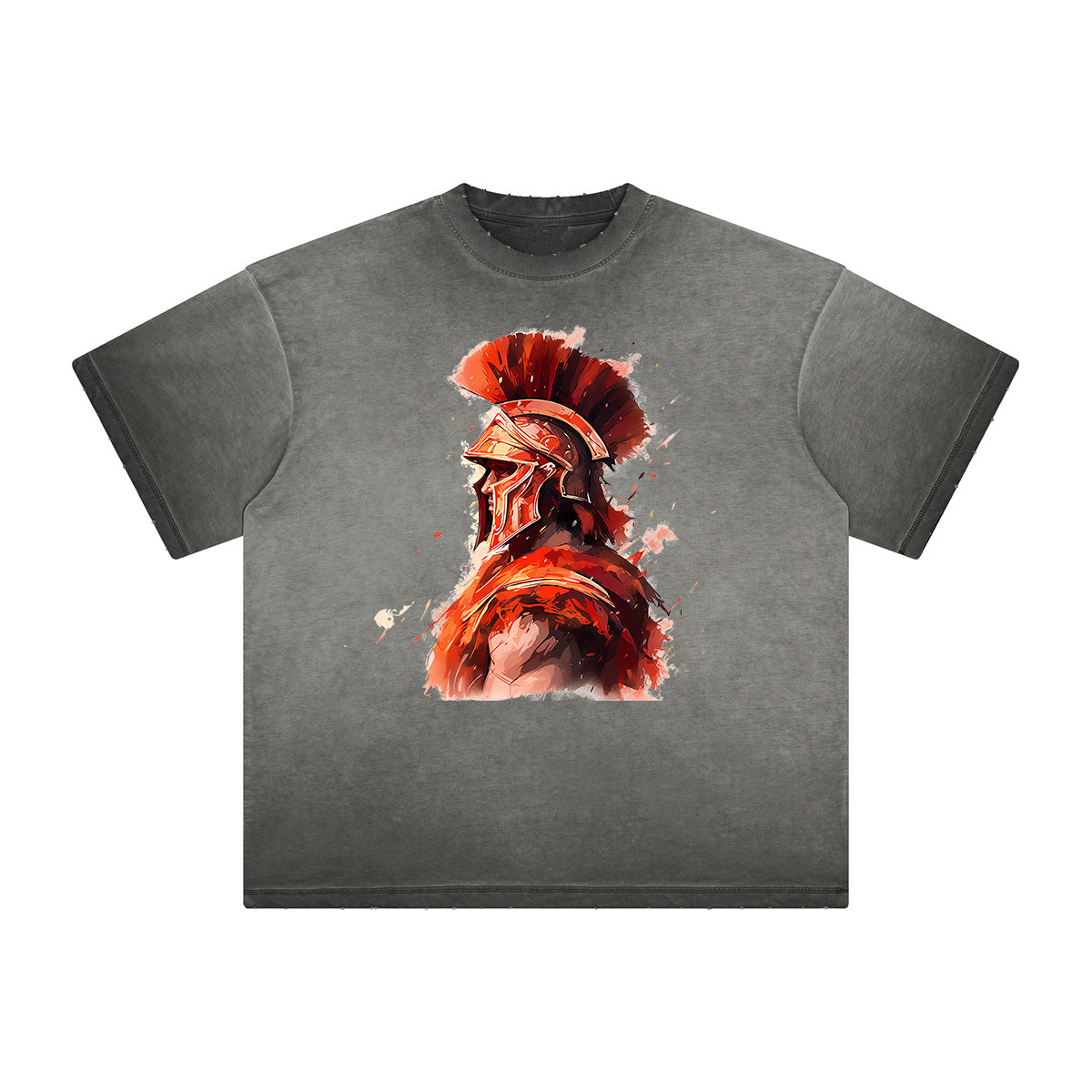 Distressed Spartan Fighter Warrior Graphic Tee