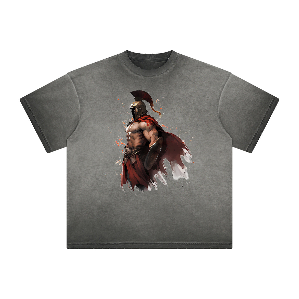 Distressed Spartan Fighter Warrior Graphic Tee