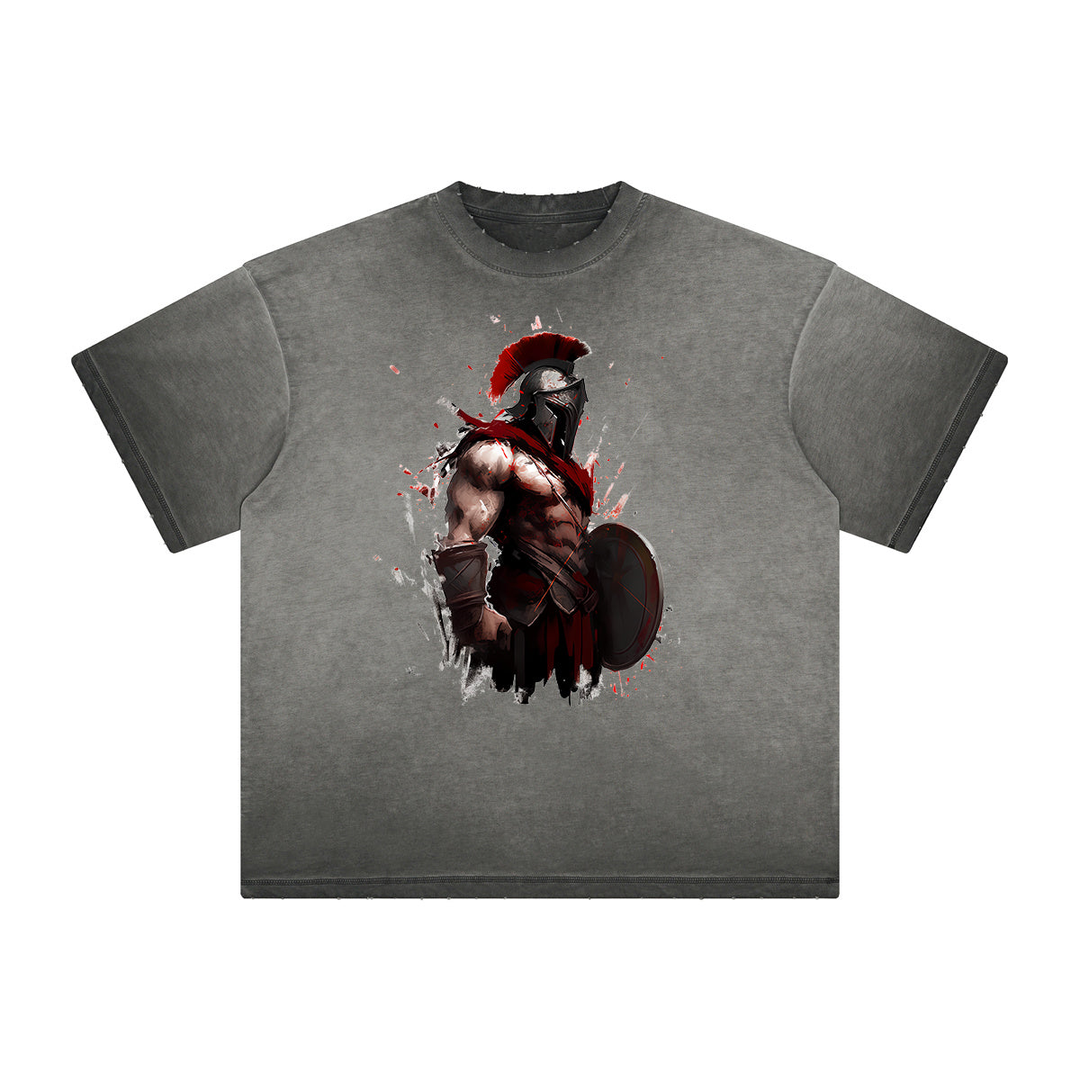 Distressed Spartan Fighter Warrior Graphic Tee