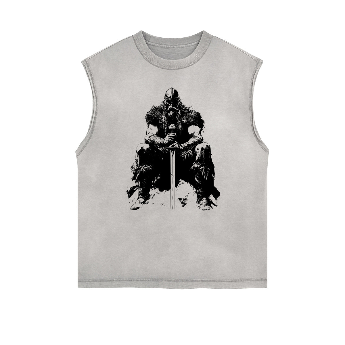 Sleeveless Viking Warrior Graphic Tee