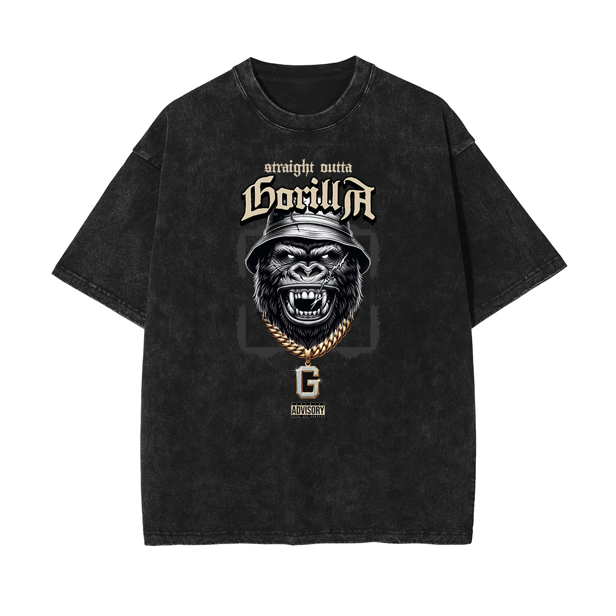 Washed Gangsta Streetwear Pattern Tee