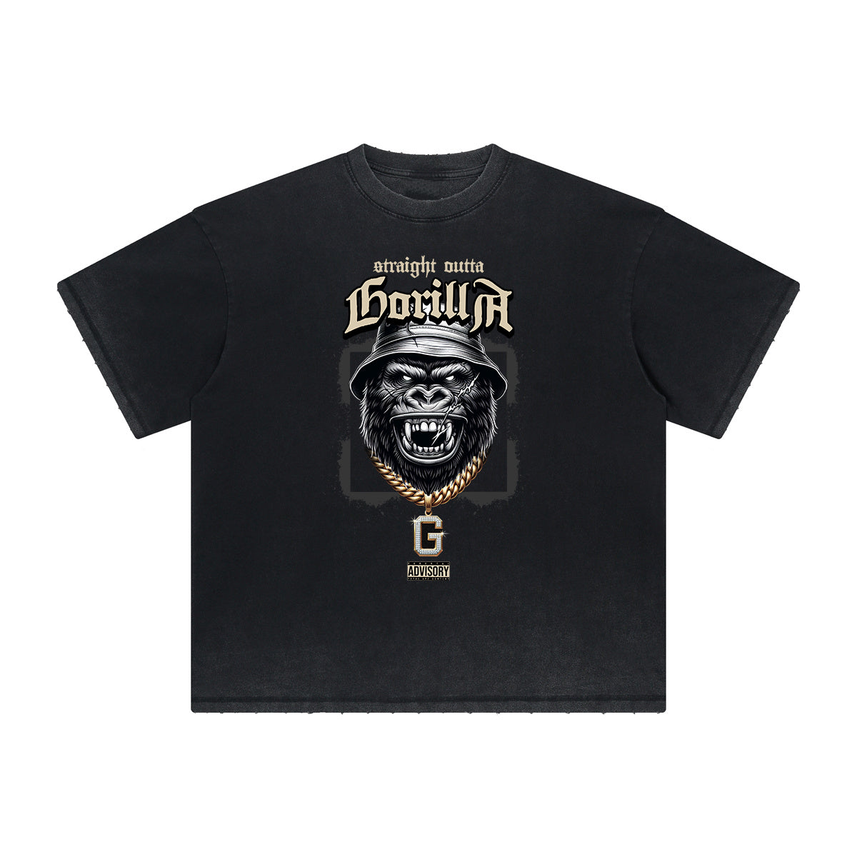 Heavyweight Faded Gangsta Pattern Tee