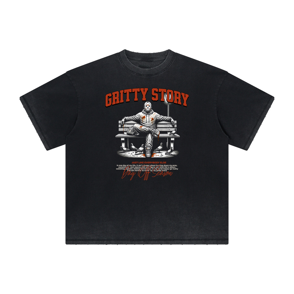 Heavyweight Faded Gangsta Pattern Tee